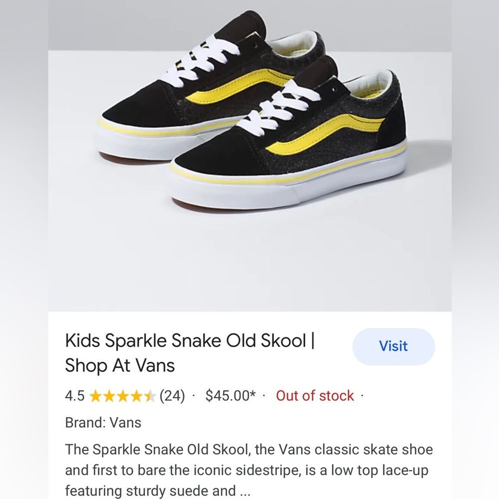Vans kids sparkle snake old school size 3 - Picture 16 of 16